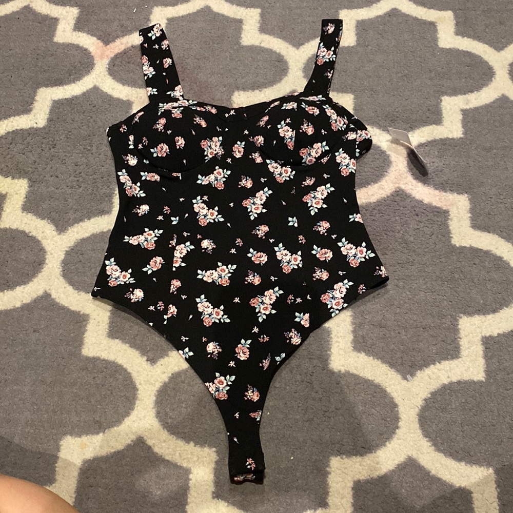 Bar III Floral Bodysuit